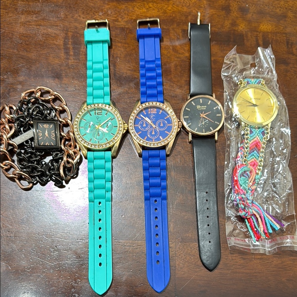 Geneva watches bundle of 5